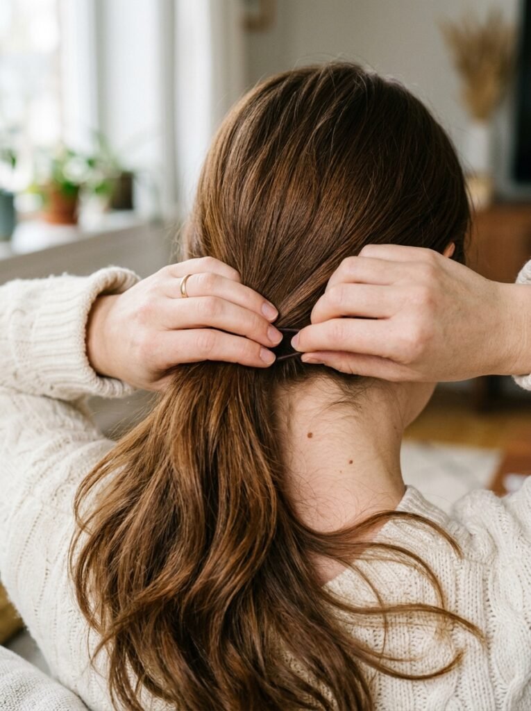 Tight ponytails and buns worn constantly